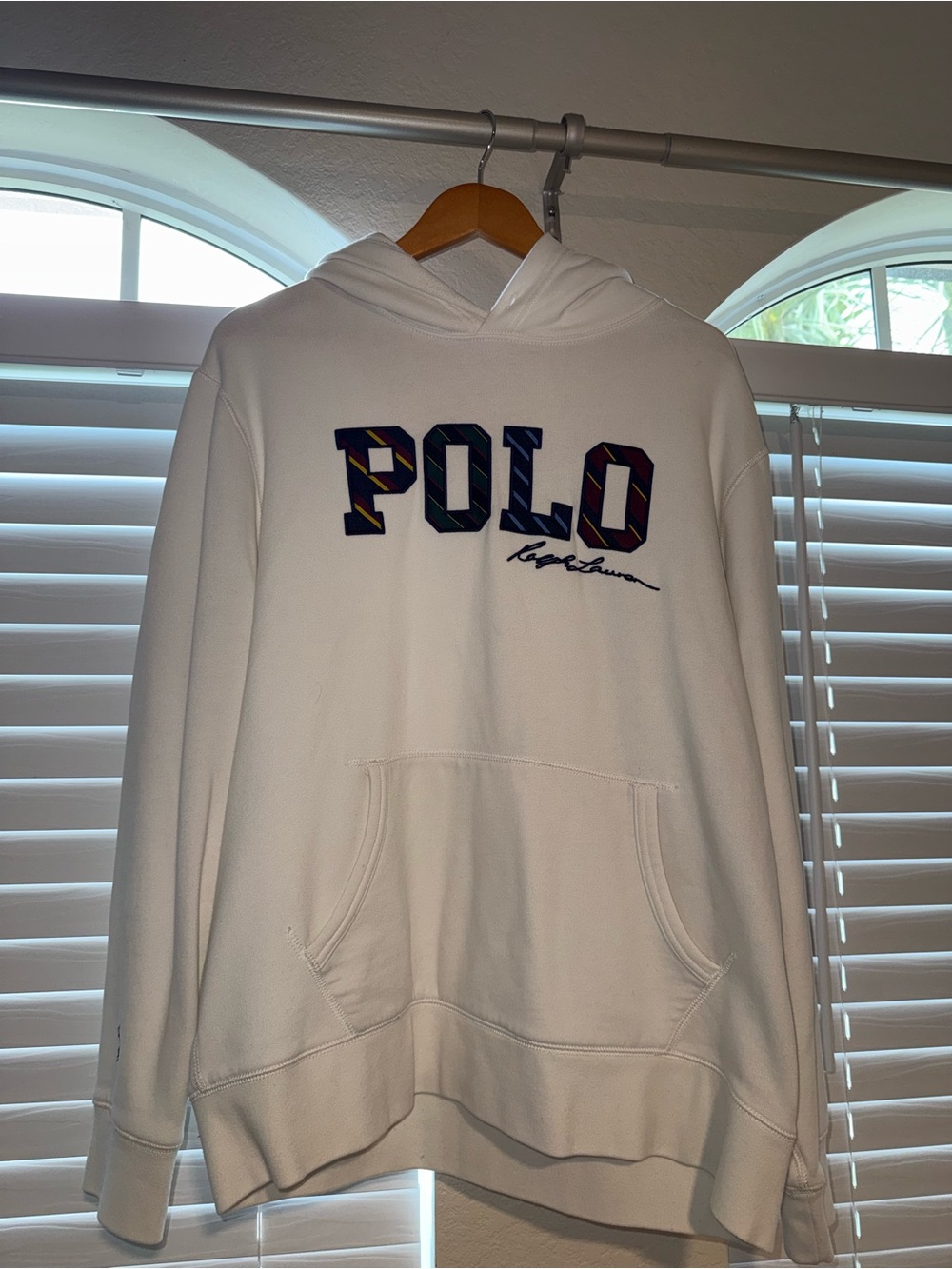 Polo by Ralph Lauren White Hoodie with Multicolor POLO Logo
